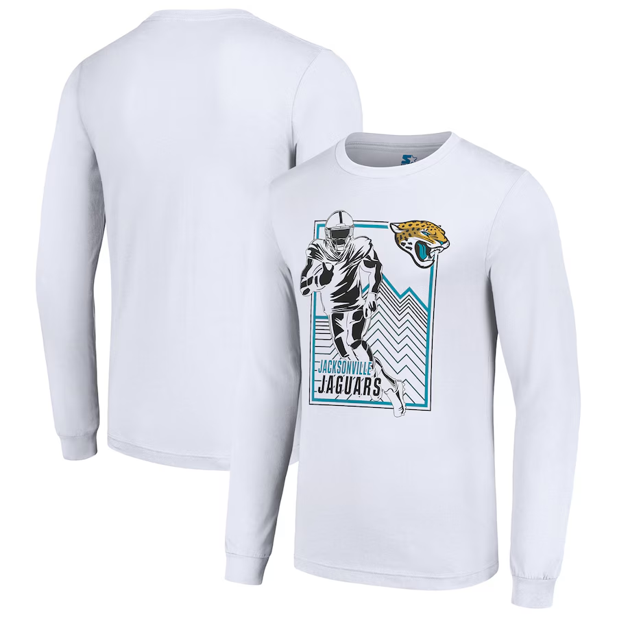 Men Jacksonville Jaguars white 2024 NFL Long sleeve T Shirts